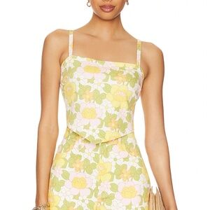 SHOW ME YOUR MUMU HANKERCHIEF TOP IN FRESH FLORAL